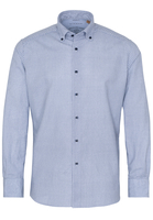 ETERNA LANGE MOUW OVERHEMD REGULAR FIT UPCYCLING SHIRT OXFORD BLAUW
