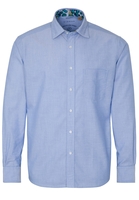ETERNA LANGE MOUW OVERHEMD REGULAR FIT UPCYCLING SHIRT OXFORD BLAUW
