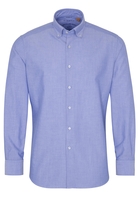ETERNA LANGE MOUW OVERHEMD REGULAR FIT UPCYCLING SHIRT OXFORD BLAUW