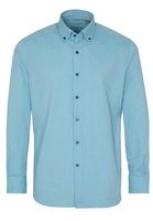 ETERNA LANGE MOUW OVERHEMD REGULAR FIT UPCYCLING SHIRT OXFORD TURKOOIS