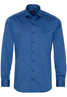 ETERNA LANGE MOUW OVERHEMD SLIM FIT BLAUW MET RELIËF