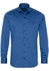 ETERNA LANGE MOUW OVERHEMD SLIM FIT BLAUW MET RELIËF