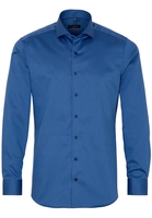 ETERNA LANGE MOUW OVERHEMD SLIM FIT BLAUW MET RELIËF