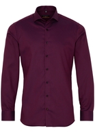 ETERNA LANGE MOUW OVERHEMD SLIM FIT BORDEAUX MET RELIËF