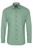 ETERNA LANGE MOUW OVERHEMD SLIM FIT GROEN/WIT MET RELIËF