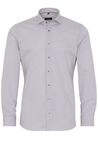 ETERNA LANGE MOUW OVERHEMD SLIM FIT KEPERBINDING GRIJS MET RELIËF