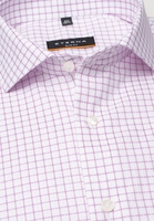 ETERNA LANGE MOUW OVERHEMD SLIM FIT KEPERBINDING ROZE / WIT GERUIT