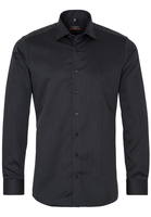 ETERNA LANGE MOUW OVERHEMD SLIM FIT KETTLANCÈ ANTRACIET MET RELIËF