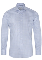 ETERNA LANGE MOUW OVERHEMD SLIM FIT KETTLANCÈ BLAUW / WIT PRINT