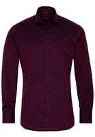ETERNA LANGE MOUW OVERHEMD SLIM FIT KETTLANCÈ BORDEAUX MET RELIËF