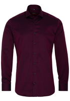 ETERNA LANGE MOUW OVERHEMD SLIM FIT KETTLANCÈ BORDEAUX MET RELIËF