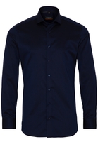 ETERNA LANGE MOUW OVERHEMD SLIM FIT KETTLANCÈ MARINEBLAUW MET RELIËF