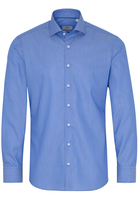 ETERNA LANGE MOUW OVERHEMD SLIM FIT KETTLANCÈ MEDIUM BLAUW MET RELIËF