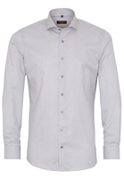 ETERNA LANGE MOUW OVERHEMD SLIM FIT KETTLANCÈ ZILVERGRIJS MET RELIËF
