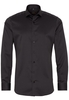 ETERNA LANGE MOUW OVERHEMD SLIM FIT KETTLANCÈ ZWART MET RELIËF