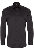 ETERNA LANGE MOUW OVERHEMD SLIM FIT KETTLANCÈ ZWART MET RELIËF