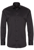 ETERNA LANGE MOUW OVERHEMD SLIM FIT KETTLANCÈ ZWART MET RELIËF