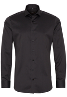 ETERNA LANGE MOUW OVERHEMD SLIM FIT KETTLANCÈ ZWART MET RELIËF
