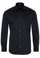 ETERNA LANGE MOUW OVERHEMD SLIM FIT KETTLANCÈ ZWART MET RELIËF