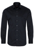 ETERNA LANGE MOUW OVERHEMD SLIM FIT KETTLANCÈ ZWART MET RELIËF