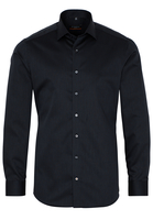 ETERNA LANGE MOUW OVERHEMD SLIM FIT KETTLANCÈ ZWART MET RELIËF