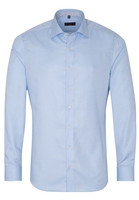 ETERNA LANGE MOUW OVERHEMD SLIM FIT LICHTBLAUW MET RELIËF