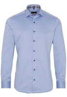 ETERNA LANGE MOUW OVERHEMD SLIM FIT LICHTBLAUW MET RELIËF