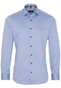 ETERNA LANGE MOUW OVERHEMD SLIM FIT LICHTBLAUW MET RELIËF