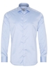 ETERNA LANGE MOUW OVERHEMD SLIM FIT LICHTBLAUW MET RELIËF