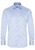 ETERNA LANGE MOUW OVERHEMD SLIM FIT LICHTBLAUW MET RELIËF