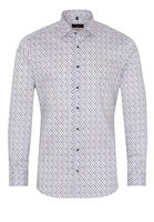 ETERNA LANGE MOUW OVERHEMD SLIM FIT LOTUS SHIRT TWILL BLAUW / WIT /
