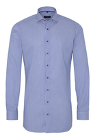 ETERNA LANGE MOUW OVERHEMD SLIM FIT LOTUS SHIRT TWILL BLAUW/WIT