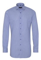 ETERNA LANGE MOUW OVERHEMD SLIM FIT LOTUS SHIRT TWILL BLAUW/WIT