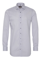 ETERNA LANGE MOUW OVERHEMD SLIM FIT LOTUS SHIRT TWILL GRIJS/WIT