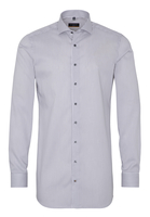 ETERNA LANGE MOUW OVERHEMD SLIM FIT LOTUS SHIRT TWILL GRIJS/WIT