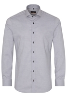 ETERNA LANGE MOUW OVERHEMD SLIM FIT NATTÉ ANTRACIET / WIT MET RELIËF