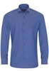 ETERNA LANGE MOUW OVERHEMD SLIM FIT NATTÉ BLAUW MET RELIËF