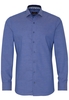 ETERNA LANGE MOUW OVERHEMD SLIM FIT NATTÉ BLAUW MET RELIËF
