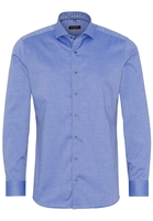ETERNA LANGE MOUW OVERHEMD SLIM FIT NATTÉ BLAUW MET RELIËF