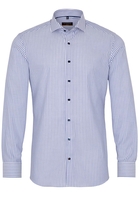 ETERNA LANGE MOUW OVERHEMD SLIM FIT NATTÉ BLAUW/WIT GESTREEPT