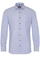 ETERNA LANGE MOUW OVERHEMD SLIM FIT NATTÉ BLAUW/WIT GESTREEPT