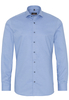 ETERNA LANGE MOUW OVERHEMD SLIM FIT NATTÉ LICHTBLAUW MET RELIËF