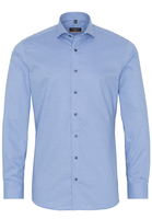 ETERNA LANGE MOUW OVERHEMD SLIM FIT NATTÉ LICHTBLAUW MET RELIËF