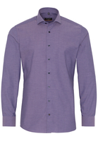 ETERNA LANGE MOUW OVERHEMD SLIM FIT NATTÉ PURPER MET RELIËF