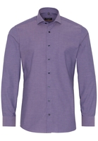 ETERNA LANGE MOUW OVERHEMD SLIM FIT NATTÉ PURPER MET RELIËF