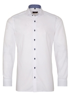 ETERNA LANGE MOUW OVERHEMD SLIM FIT NATTÉ WIT MET RELIËF
