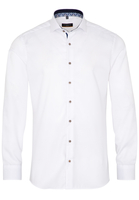 ETERNA LANGE MOUW OVERHEMD SLIM FIT NATTÉ WIT MET RELIËF