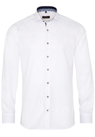 ETERNA LANGE MOUW OVERHEMD SLIM FIT NATTÉ WIT MET RELIËF