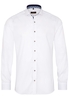 ETERNA LANGE MOUW OVERHEMD SLIM FIT NATTÉ WIT MET RELIËF