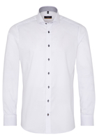 ETERNA LANGE MOUW OVERHEMD SLIM FIT NATTÉ WIT MET RELIËF